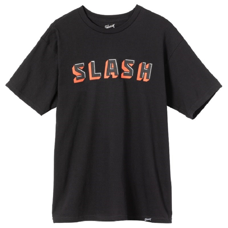 Gibson SLASH Tee (Black)， (Large) [GA-SLSH-BLOCK-BLK-LG]