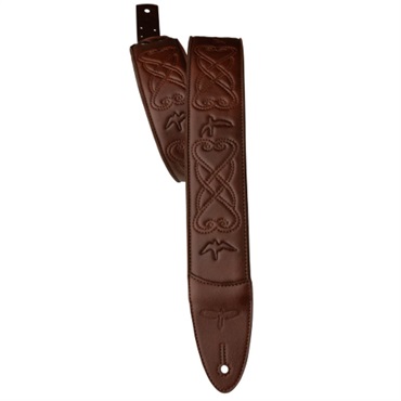 P.R.S. PRS 2.4inch Padded Guitar Strap w/RAS Custom Leather (Faux) Birds (Sanguine)