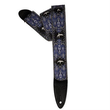 P.R.S. PRS 2inch Guitar Strap Custom Jacquard Birds Fleur (Violet)