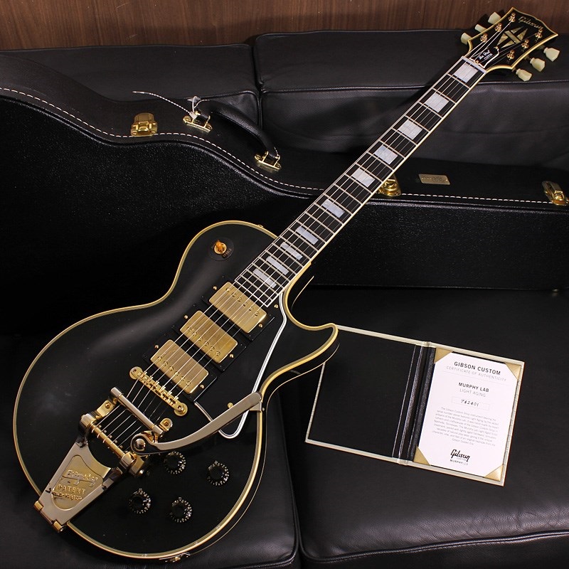 Gibson Murphy Lab 1957 Les Paul Custom Reissue 3-Pickup w/Bigsby Ebony Light Aged SN. 742401