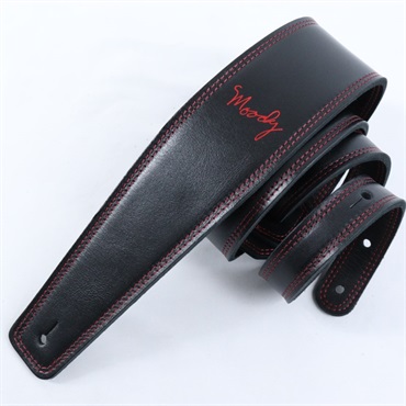 Moody Leather-Leather 2.5 Long [Black-Black w/Red Stitch]