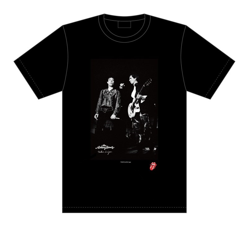 Mick & Keith Photo by Mikio Ariga Tokyo Japan 1990 S/S Tee Black-Sの商品画像