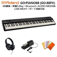 ローランド GO:PIANO88 (GO-88PX) スタートセットC デジタルピアノ 電子ピアノ 軽量 88鍵 セミウェイテッド鍵盤 USB MIDIキーボード Bluetooth対応 Roland Piano App対応  エントリーキーボード Entry Keyboard（代引不可）
