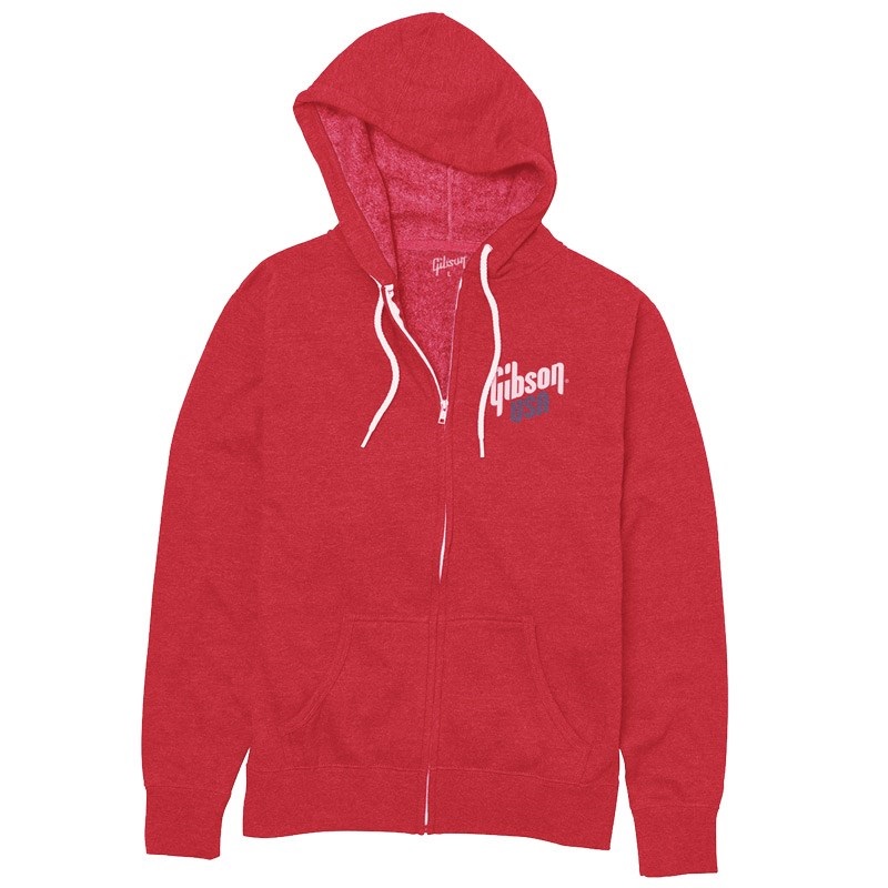Gibson GA-USA-HOOD-RED-LG Gibson USA Fullzip Hoodie Red Exclusive (LARGE)