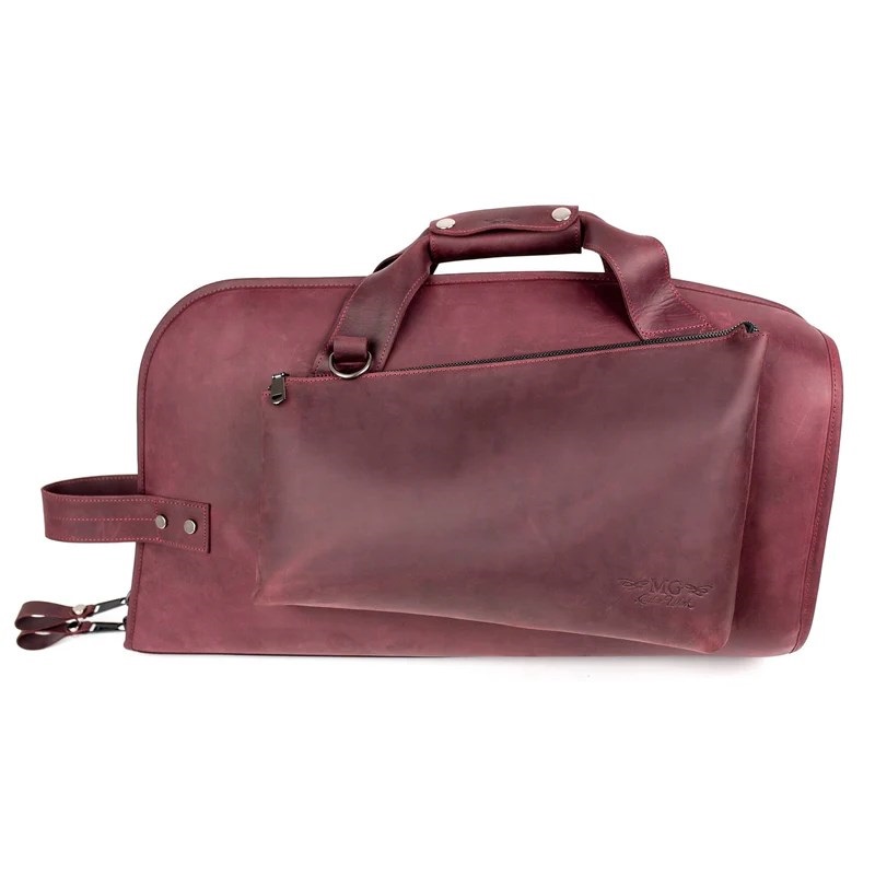 MG Leather Work シングル フリューゲルホルン用ソフトケース CrazyHorse Marsala (マルサラ)【史上最大決算セール】