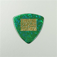 Pick SP-PK-10 [Celluloid/トライアングル/スパンコールグリーン/0.75mm/金ロゴ]