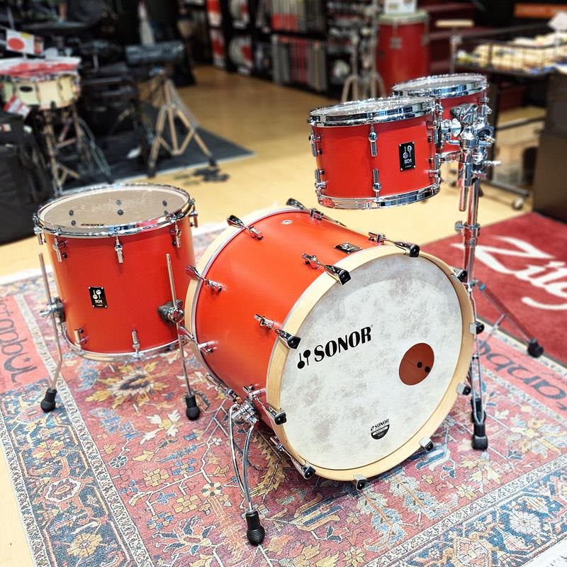 SONOR USED 中古 SQ1 Series 4pc Drum kit [BD22，FT16，TT12＆10/Hot Rod Red][ドラムケース付属]