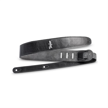 TAYLOR 2.5 Black Leather Guitar Strap - Black， Suede Back テイラー