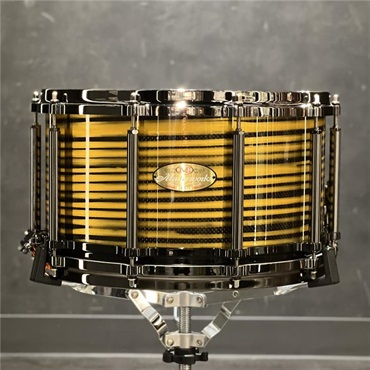 Pearl Masterworks Snare Drum 14x8 Free Floating -Gold Swirl on Black Carbon【イケベ楽器店創業50周年記念モデル】