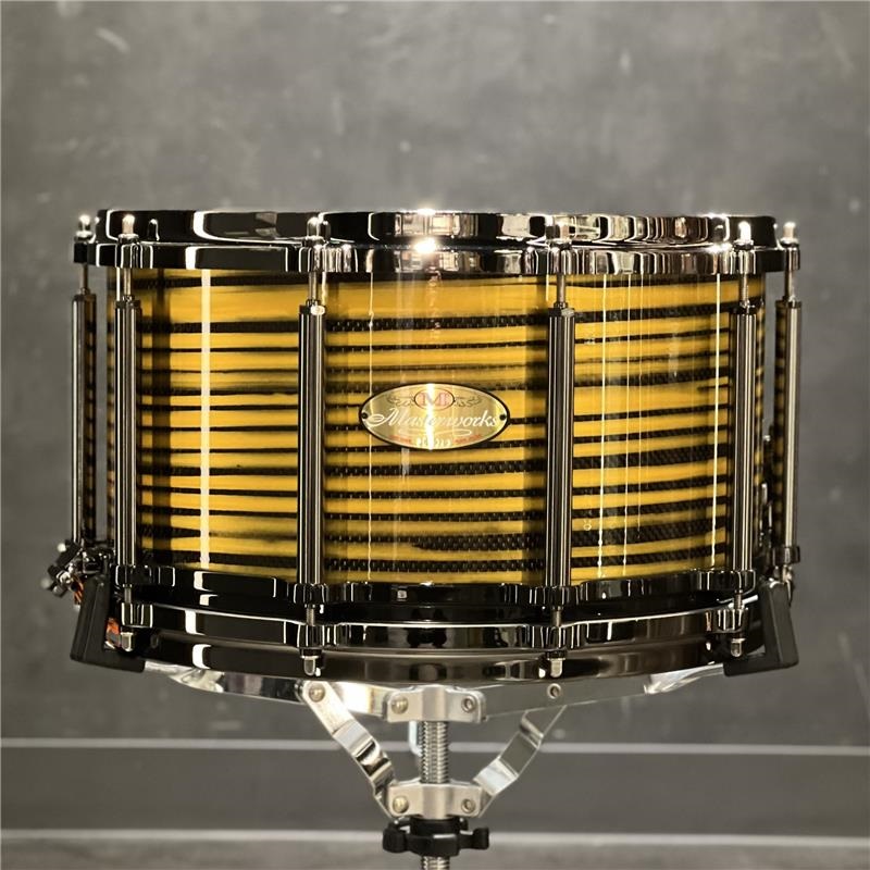 Pearl Masterworks Snare Drum 14x8 Free Floating -Gold Swirl on Black Carbon【イケベ楽器店創業50周年記念モデル】