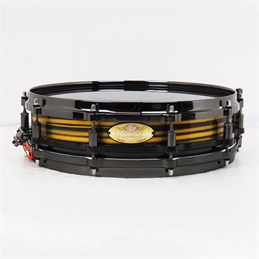 Pearl Masterworks Snare Drum 14x3.5 Free Floating -Gold Swirl on Black Carbon-【イケベ楽器店創業50周年記念モデル】