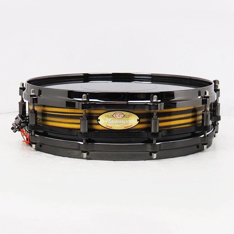 Pearl Masterworks Snare Drum 14x3.5 Free Floating -Gold Swirl on Black Carbon-【イケベ楽器店創業50周年記念モデル】