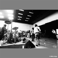 No. 05 Tokyo Japan 1990 Rehearsal ｽﾄｰﾝｽﾞ来日35周年有賀幹夫写真展額装