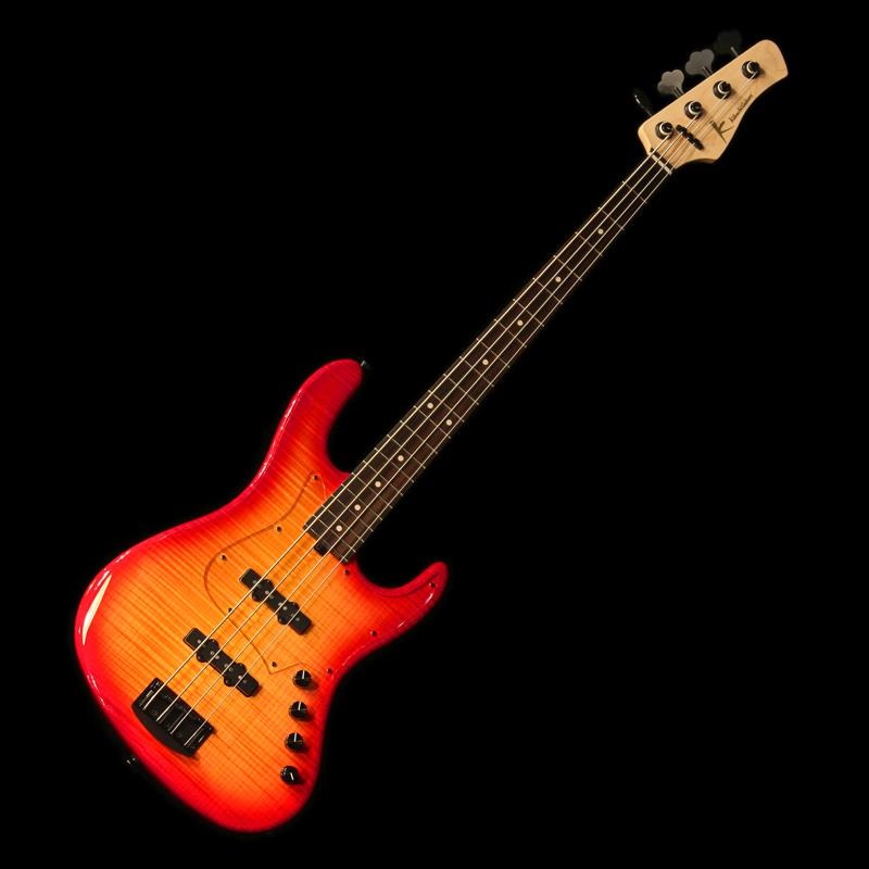 Kikuchi Guitars Custom 4st J Bass (Flame Maple Top / Cherry Sunburst)