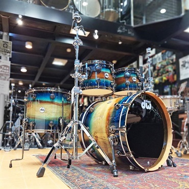 dw 【受注生産品/納期約6か月、ご注文受付中！】Collector's SonicPly 4pc Drum Kit [BD22，FT16，TT12&10 / Natural to Quick Royal Blue Burst over Horizontal Padauk]