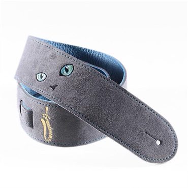 Grande uomo ねこ刺繍レザーストラップ [Gray/Light Blue]