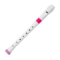 ヌーボ / FGREPKJP プラスチック製 ソプラノリコーダー Recorder (White/Pink)