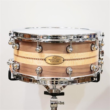 Pearl MCCW1465S/C #1008 [Music City Custom / Solid Walnut 14''×6.5'' - Quartersawn Sycamore Chevron with Ebony Borders]