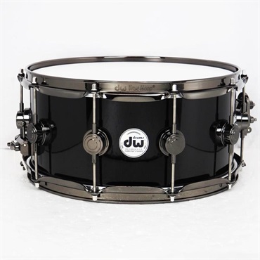 dw DR546514SSN302 [Collector's Hybrid Shell PurpleCore Maple Snare Drum 14×6.5 / Piano Black / Black Nickel Hardware]