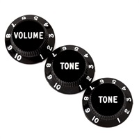STRATOCASTER KNOB SET BLACK (VOLUME/TONE/TONE) (#0991365000)