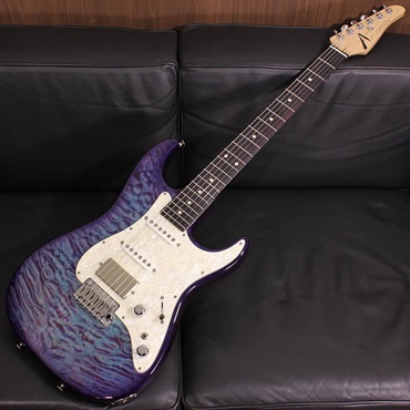 Tom Anderson Drop Top Classic Quilt Maple Top Ultraviolet Blue with Purple Edge Burst SN. 02-24-26P