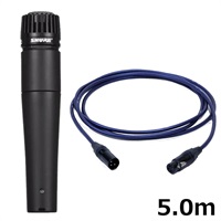 SM57-LCE【PASSGO BLUEマイクケーブルセット(XLR-XLR)5.0ｍ】(国内正規品2年保証)(シュア)(定番ダイナミックマイク)(楽器・ギターレコーディング定番)