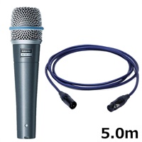 BETA 57A-J【PASSGO BLUEマイクケーブルセット(XLR-XLR)5.0ｍ】(国内正規品2年保証)(シュア)(ダイナミックマイク)(BETA57A)