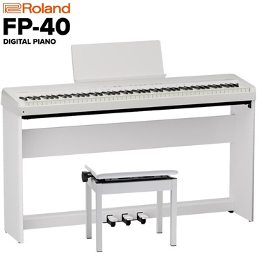 Roland (予約商品・9月19日発売)FP-40-WHB（ホワイト）& 純正・専用スタンド&3本ペダル&純正高低自在椅子セット Digital Piano