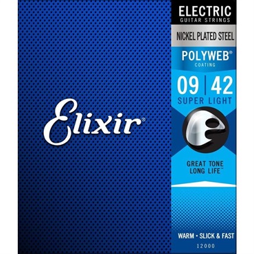 ELIXIR Electric Nickel Plated Steel with POLYWEB Coating #12000 (Super Light/09-42) 画像1