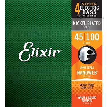 ELIXIR Nickel Plated Steel Bass Strings with ultra-thin NANOWEB Coating (Light/Long 045-100) #14052 画像1