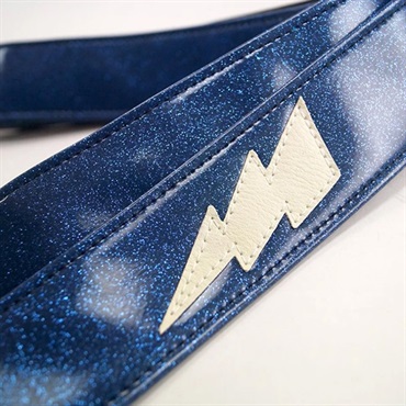 Couch Guitar Strap Sparkle Blue Lightning Bolt White 画像1