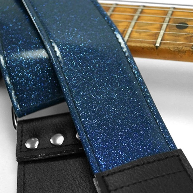 Couch Guitar Strap Sparkle Blue Lightning Bolt White 画像3