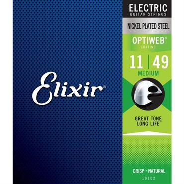 ELIXIR Electric Nickel Plated Steel with OPTIWEB Coating #19102 (Medium/11-49) 画像1