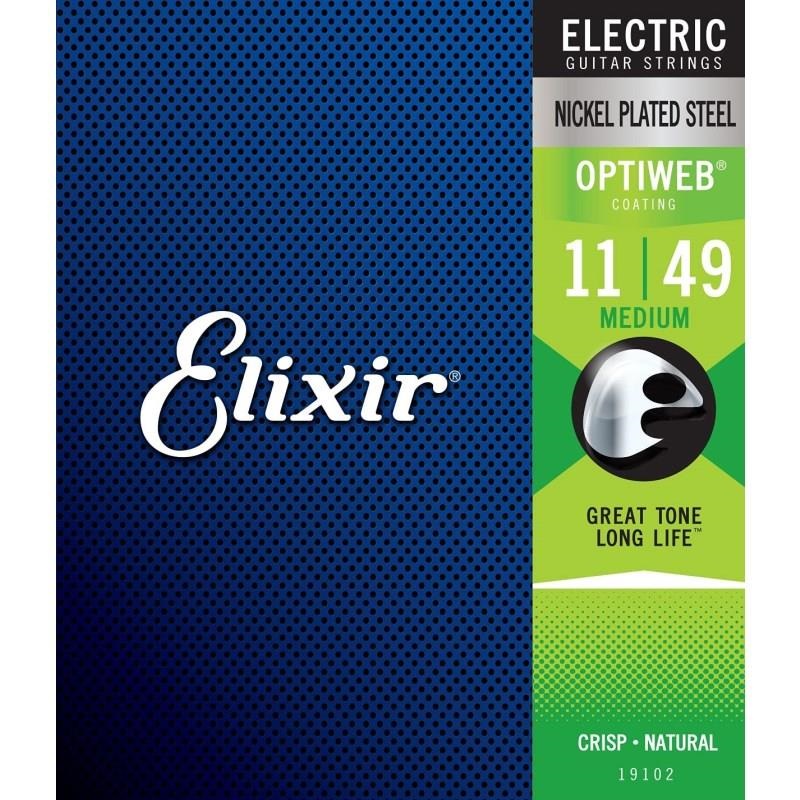 ELIXIR Electric Nickel Plated Steel with OPTIWEB Coating #19102 (Medium/11-49) 画像1