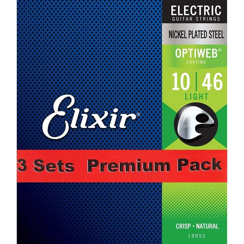 ELIXIR Electric Nickel Plated Steel with OPTIWEB Coating 3SET PACK #19052 (Light/10-46) 画像1