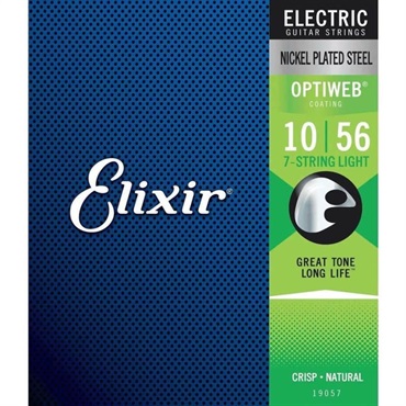 ELIXIR Electric Nickel Plated Steel with OPTIWEB Coating #19057 (7-string Light/10-56) 画像1