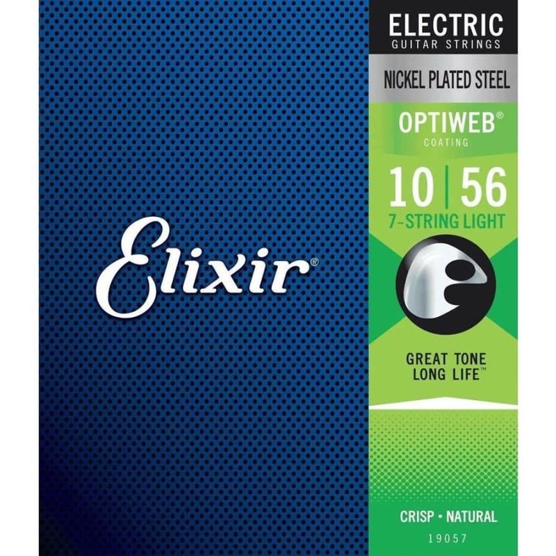 ELIXIR Electric Nickel Plated Steel with OPTIWEB Coating #19057 (7-string Light/10-56) 画像1