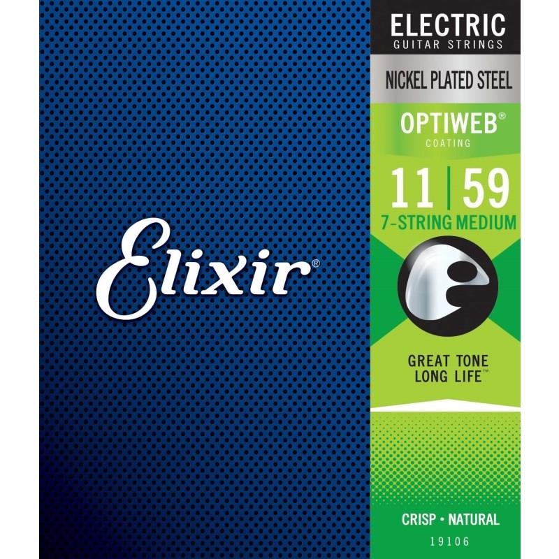 ELIXIR Electric Nickel Plated Steel with OPTIWEB Coating #19106 (7-string Medium/11-59) 画像1