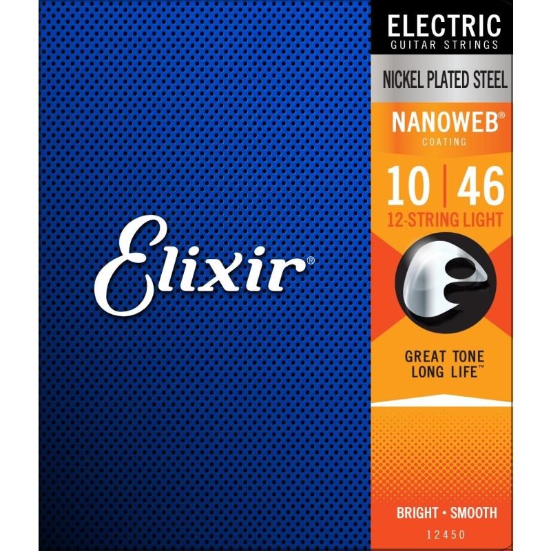 ELIXIR 【最安SALE】 Electric Nickel Plated Steel with NANOWEB Coating #12450 (12-string Light/10-46) 画像1
