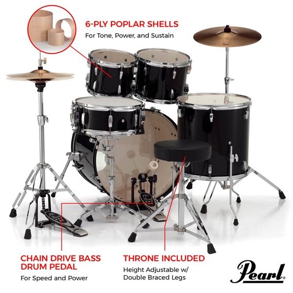 Pearl ROADSHOW Standard Drum Kit ～Overseas Edition - Bronze Metallic [RS525SC/C #707] 画像7