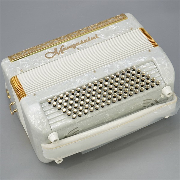 Mengascini F4-96 White Pearl Gold (フレンチタイプボタン式 
