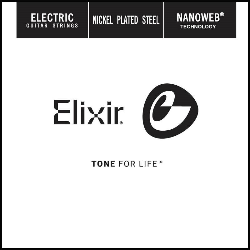 ELIXIR 15238 NANOWEB ELECTRIC NICKEL PLATED STEEL Coating Strings (Single/.038) 画像1
