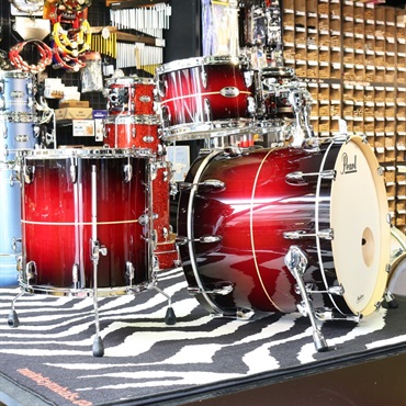 Pearl Masters Maple Complete MCT 4pc kit [MCT924BEDP/C #836 Red Burst Stripe] 【タムホルダー付属】 画像1