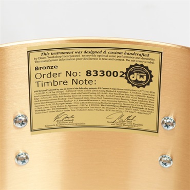 dw DW-BZ7 1465SD/BRONZE/C/K [Collector's Metal Snare / Bell Bronze 14×6.5] 【中古品】 画像7