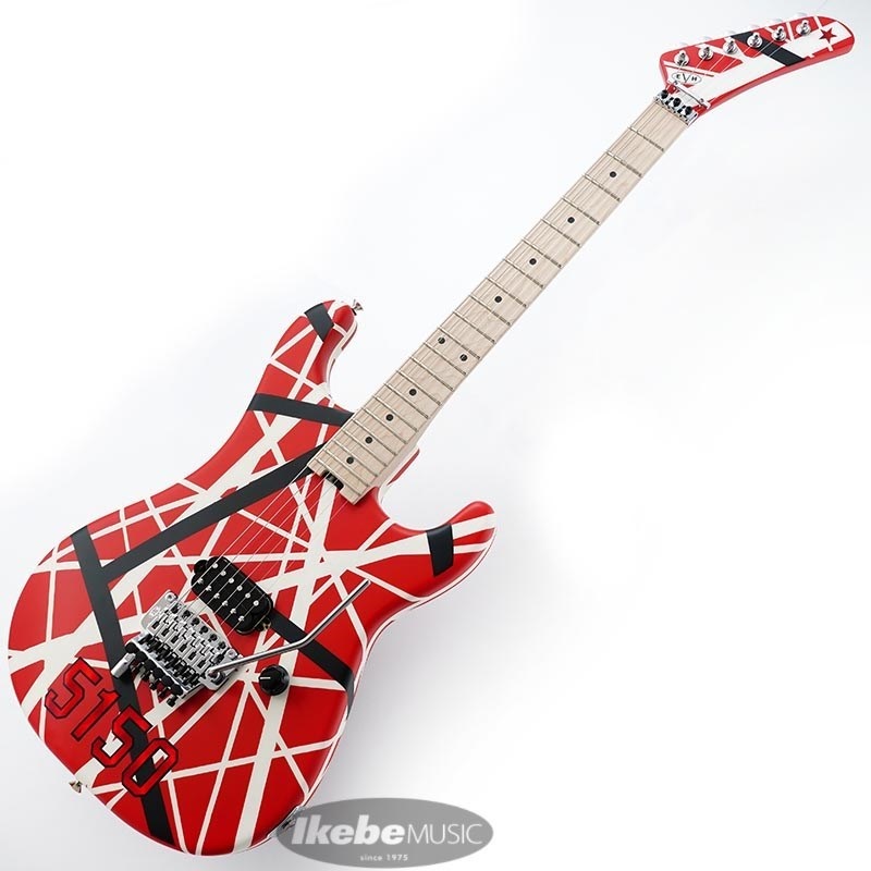 EVH Striped Series 5150 (Red with Black and White Stripes/Maple