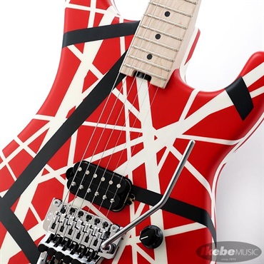 EVH Striped Series 5150 (Red with Black and White Stripes/Maple