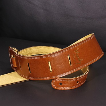 Moody Handmade Leather Straps Leather & Leather Series 2.5inch Standard Tail 【 Light Brown / Cream 】 画像2