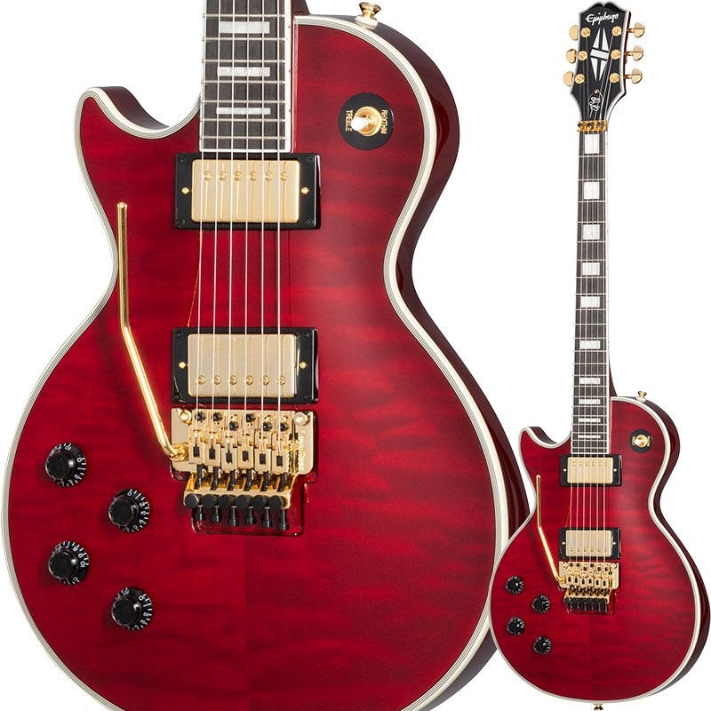 Epiphone Alex Lifeson Les Paul Custom Axcess Quilt (Ruby) Left-Handed 画像1