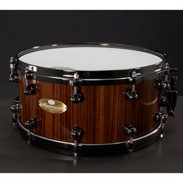 Pearl Masterworks Snare Drum ～feat. Gumwood Shell w/Artisan Finish～[MWA1465S] -Black Mist over Zebra Wood 画像1