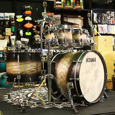 TAMA STAR Walnut 4pc Drum Kit [22BD，16FT，12&10TT] -Satin Black Japanese Sen Burst- コンビネーションスタンド付属 【店頭展示特価品】 画像1